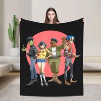 Muzikinės grupės Gorillaz įgulos flanelinis pledas Minkštas pledas lauko kelionėms lėktuvu Madingas lovatiesis Sofos lovos užvalkalas 75x90cm