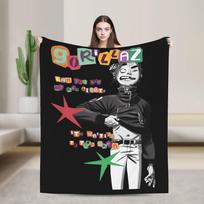 Muzikinės grupės Gorillaz įgulos flanelinis pledas Minkštas pledas lauko kelionėms lėktuvu Madingas lovatiesis Sofos lovos užvalkalas 75x90cm