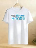 Men's Wii Sports Logo T shirt Casual Short-Sleeve Gaming T shirt with Iconic Mii Character Design, Suitable for Year-Round Wear 150 white
