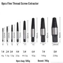 8-Piece Screw & Pipe Extractor Set for Damaged Screws and Broken Ends