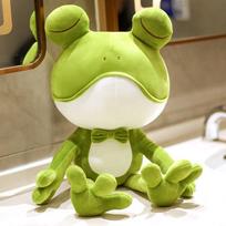 Cute Frog Doll Pillow Funny Stuffed Toy Boy Rag Doll Sleeping and Hugging Doll Children's Birthday Gift 55cm white
