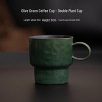 Olive Green Ceramic Coffee & Tea Mug - Large Capacity for Home or Office 180-350ml
