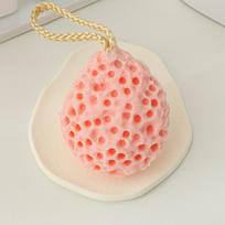 Honeycomb Large Ultra Soft Exfoliating Bubble Bath Sponge with Cute-Shaped Foaming Massage Ball Gentle for Deep Clean/Relaxation rožinė