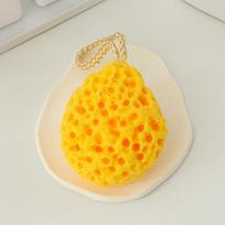 Honeycomb Large Ultra Soft Exfoliating Bubble Bath Sponge with Cute-Shaped Foaming Massage Ball Gentle for Deep Clean/Relaxation geltona
