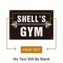Vintage Gym Barbell Tin Sign Home Fitness Wall Decor juoda