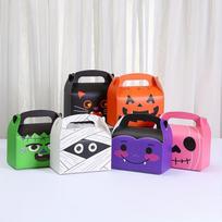 Šventinė vaikiška gimtadienio tema saldainių nešiojama dėžutė Helovino dovanų pakavimas DIY popierinė dėžutė 6pcs black