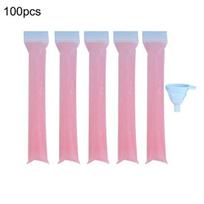 Disposable Popsicle Bags Dual Zipper Seal Ice Pop Bags Food-Grade Freezer Tubes for Yogurt Bars Fruit Smoothies Ice Candy Snacks 100pcs pink