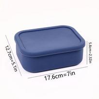 Leak-Resistant Bento Lunch Box Reusable BPA-Free Meal Prep Container Food Meal Storage Silicone Bento Box For Kids Adults Teens 1 gray