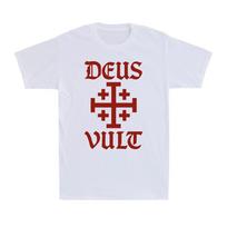 Deus Vult - Jerusalem Cross Kingdom of Jerusalem Christian Bibles Men's T-Shirt 100 white