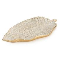 Dekoratyvinis padėklas 29x16x3 cm baltas su auksu, mezginio raštas – MOLI