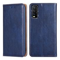 Solid Wallet Case For Vivo Y51 Y31 2020 Y12 Y17 Y20 Y93 Y95 X50 X60 Pro V20 SE V21E X50E V19 Flip Case PU Leather Card Slot Holster Cover Phone Bumper Vivo Z6 mėlyna