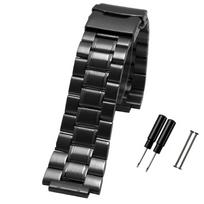 Tvirta nerūdijančio plieno laikrodžio apyrankė, skirta timex T2N720 T2N721 T2N739 TW2R55500 vyriška apyrankė 24*16mm laikrodžio apyrankė, metalinė 24mm black