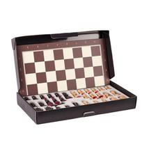 Large Luxury Chess Set Professional Board Games Handmade Abs Chess Pieces Portable Foldable Chessboard Family Table Game Gifts gray