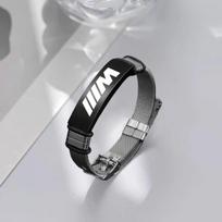 For BMW E46 E90 E60 F30 F10 E39 E36 F20 G30 G20 E87 Personalized Trendy and Versatile Adjustable Stainless Bracelet Decoration knpc33 gray