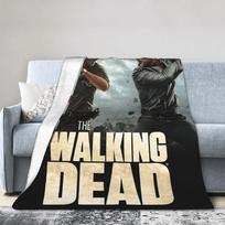 The Walking Dead Blanket Flannel All Season Horror Movie Zombies Grimes Multi-function Throw Blanket for Bed Bedroom Rug Piece 30x40in gray