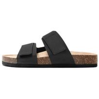 ZARA Double Strap Cork Footbed Slides Black Womens 2754520800 41 black