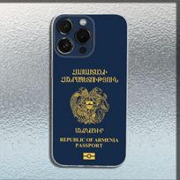 Armenia Flag Passport ART Phone Case For iPhone 16,15,14,13,12,11 Plus,Pro,Max,XR,XS,X,Plus,SE,Mini Transparent Soft Cover iPhone13PRO gray
