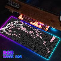 RGB Sakura Fudži kalno pelės kilimėlis 900x400 LED šviečiantis nešiojamas apšvietimas kawaii kilimėlis XXL Žaidėjo Kompiuterio NAUJAS foninis apšvietimas stalo kilimėlis RGB300x700x3mm