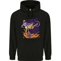 Comin Thru Motocross Dirt Bike MotoX Childrens Kids Hoodie L blue