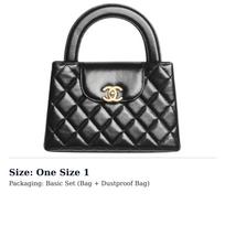 CHANEL 23K Kelly Blizgus Sendintas Veršio Oda Aukso Spalvos Metalas Mini Rankinė Juoda AS4416-B14296-94305 One Size 1 gray