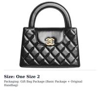 CHANEL 23K Kelly Blizgus Sendintas Veršio Oda Aukso Spalvos Metalas Mini Rankinė Juoda AS4416-B14296-94305 One Size 2 gray