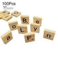 100 vnt. medinių abėcėlės plytelių anglų raidės pasidaryk pats medžio amatai vaikiškas žaislas 18x20 mm Capital Letter + Lowercase Letter