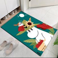 Moomin Printed Carpet, for Office Chair Living Room Bedroom Kitchen Room Decor Gifts. 40cmx60cm beige