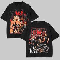 Retro WWE NWO WOLFPACK T-Shirt Vintage Wrestling Cotton Tee 90s WWF Unisex T-Shirt L brown