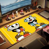 Cuphead & Mugman Print  Cushion Non-slip Laptop Tablet Big Mousepad XXL Mat Mini PC Playmat With Lock edge 30cmx60cm(11.8x23.6inch) yellow