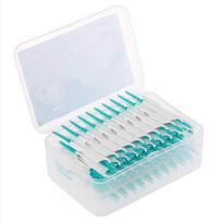 200PCS Interdental Brushes Double-ended Silicone Toothpick Dual-ended Dental Floss Pick with Silicone Bristles Disposable Dental Brushes Between Teeth white