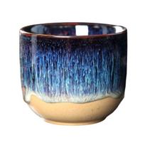 Rankų darbo keraminis puodelis be rankenėlės karštiems ir šaltiems gėrimams 150 ml Rustic Stoneware Kavos arbatos puodelis Lengvai valomas Unikali dovana arbatos ir kavos mėgėjams šviesiai mėlyna spalva