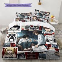 Death Note Soft Duvet Cover Kid's Bedding Set,Extra Large Size Holiday Gift Various Sizes Available -HE77 140*200cm/55x79in Single/Twin 3pcs gray