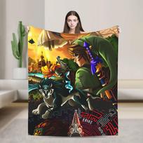 Minkštas pledas Kelioninis Z-Zeldas Žalias Herojus Vitražas Link Mesti pledą Flanelinis lovatiesė Sofai Lovai Juokingas Sofos lovos užvalkalas 75cmx90cm brown