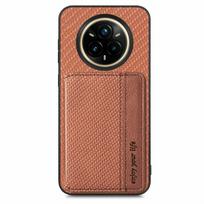 Realme14 Pro Plus 5G Odinis Kortelių Dėklas Magnetinis Piniginės Laikiklis Telefono Dangtelis OPPO Realme 14 Pro Plus Dėklui Realme14 14X RFID Dėklas Realme 14 5G ruda