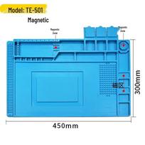 Silicone Heat-Resistant Soldering Pad with Magnetic Sections for Electronics Repair - Model TE-603