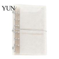 Portable Trifold Binder A6 A7 M5 Binder, 5/6-Rings Transparent Refillable Loose Leaf Folder Folder, Planner Budget Notebook Cover for School, Office, M white