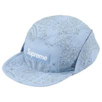 Supreme Reflective Bandana Sunshield Camp Cap Light Blue One-Size white