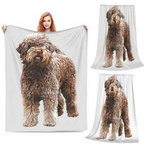 Boho Dogs Lagotto Romagnolo Sunset Blankets Soft Warm Flannel Throw Blanket Plush for Bed Living room Picnic Travel Home Sofa Size: 75*100cm, Weight: 230 GSM gray