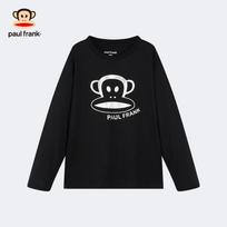 Big mouthed monkey children's clothing neutral spring and autumn fashion classic trend casual versatile long sleeved T-shirt 110/56 black