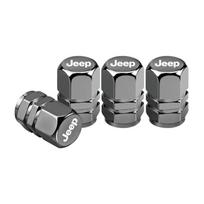 4Pcs Car Wheel Air Stem Cover Tire Valve Dustproof Caps For Jeep Renegade Wagoneer Avenger Recon Wrangler JK Gladiator Compass pilka