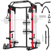 Power Cage, Power Rack with Adjustable Cable Pulley System, Pull-Up Bar, Dip Station, Landmine 168 x 128 x 215 cm juoda