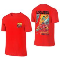 Front Back Two Sides Lightning McQueen Cars 95 T-Shirts for Men Cotton Tees Crew Neck Short Sleeve T Shirts Printing Clothes 4XL red