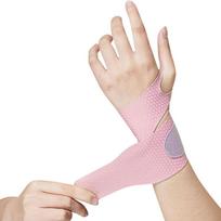 Adjustable Sport Slim Wrist Wraps Ultra Thin Wrist Brace Soft Wrist Compression Band  Tendonitis rožinė