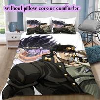 JOJO anime cool Soft and Comfortable Duvet Cover, Children's Bedding Set Gift, Extra Large Size, Various Sizes Available AU Single 140*210cm/55x83in 3pcs white