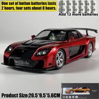 JDM 1:24 Mazda RX7 RX-7 FD3S VeilSide Fortune Fast & Furious:Tokyo Drift Alloy Metal Diecast Model Car Computer Desktop Ornament