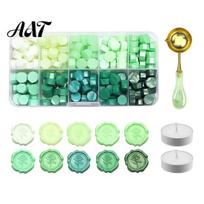 Decorative Wax Seals Seal Kit, with Sealing Beads Spoon And Candles, Craft Supplies for Beginners DIY Stamp Wedding Invitations Envelopes Envelope Set A