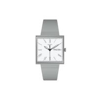 Swatch Collection Quartz Movement 20 Meters Water Resistant Watch 33.25 Mm White Dial Plant-Based Ceramic Case Bio-Based Strap Unisex watches SO34M700 Gray green