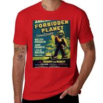 Vintage Scifi Movie Forbidden Planet Robot Tshirt Vintage T Shirts Custom Shirt Kawaii Clothes T Shirts Unisex S black