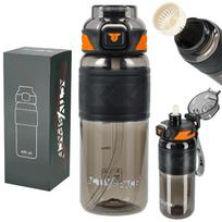 Tritan water bottle 600ml with measuring cup - black