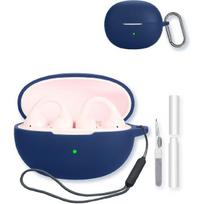 Case for Baseus Bass BC1 Open Ear Earbuds Clip-On Headphones,Soft Protective,BOVUGAC Silicone Case Cover with Keychain & Cleaning Kit & Lanyard for white